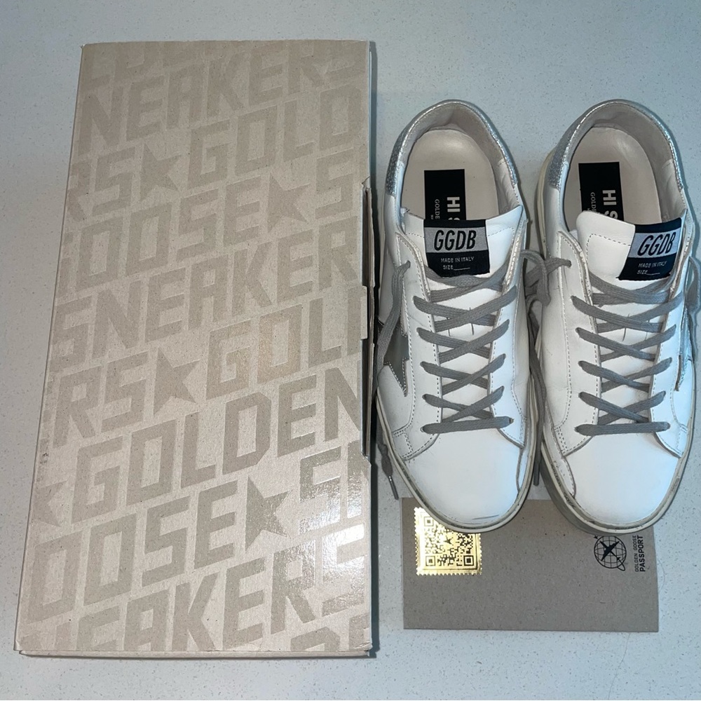Golden Goose Hi Star sneakers with silver heel tab